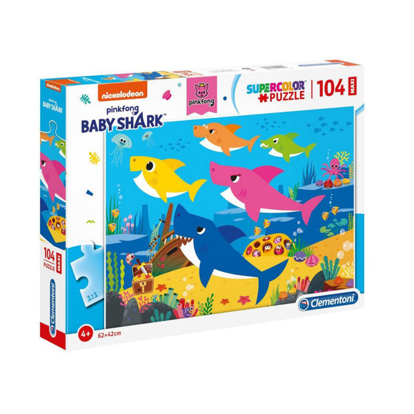 Clementoni Puzzle Supercolor Maxi 104τεμ Baby Shark (23751)