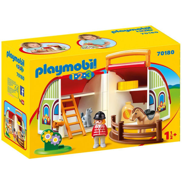 Playmobil 1.2.3. Αχυρώνας-Βαλιτσάκι (70180)