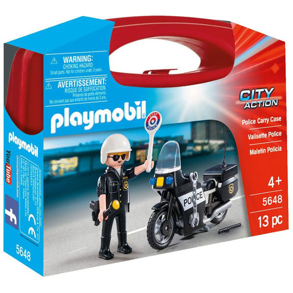 Playmobil Βαλιτσάκι Αστυνόμος με Mοτοσικλέτα (5648)