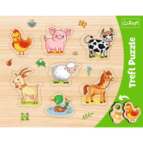 Trefl Puzzle Ζώα Της Φάρμας Σε Ξύλινη Κορνίζα (31305)