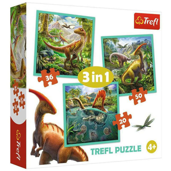 Trefl Puzzle 3in1 Dinosaurs (34837)