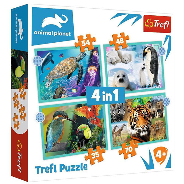 Trefl Puzzle 4in1 Animal Planet (34382)
