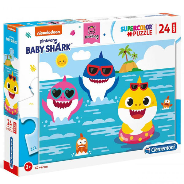 Clementoni Puzzle Supercolor Maxi 24τεμ Baby Shark (1200-28519)