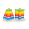 Hape Early Explorer Διπλή Ξύλινη Πυραμίδα Rainbow Stacker (E0406A)