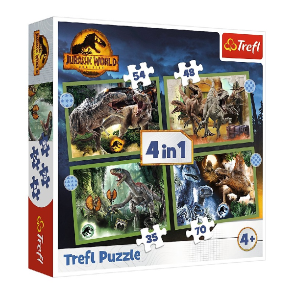 Trefl Puzzle 4in1 Dinosaurs (34607)