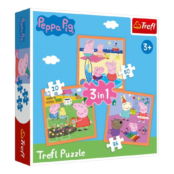 Trefl Puzzle 3in1 Peppa (34852)