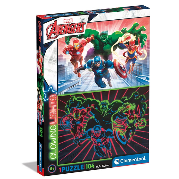 Clementoni Puzzle Glowing Lights 104τεμ Avengers (27554)