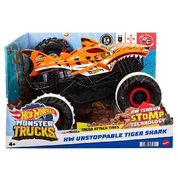 Hot Wheels Monster Trucks Τηλεκατευθυνόμενο Unstoppable Tiger Shark (HGV87)