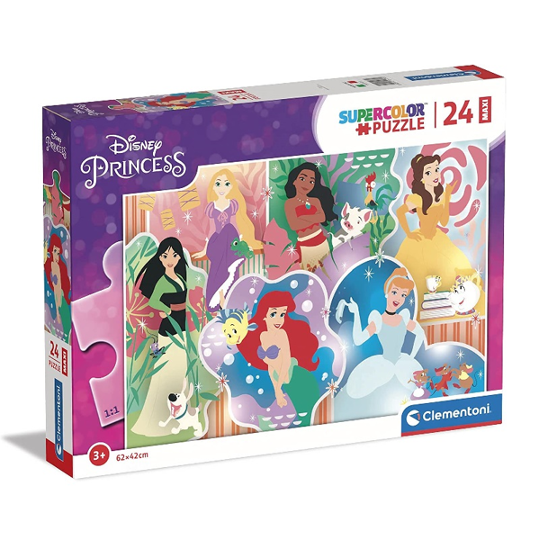 Clementoni Puzzle Supercolor Maxi 24τεμ Disney Princess (1200-24232)