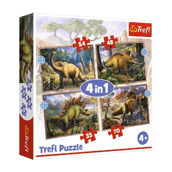 Trefl Puzzle 4in1 Dinosaurs (34383)
