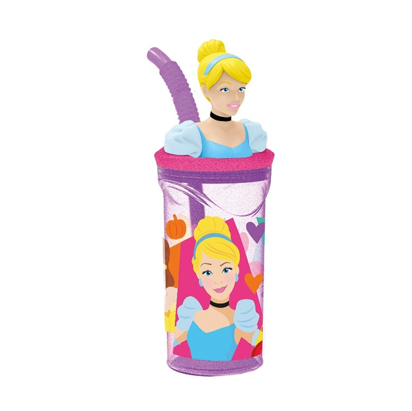 Disney Princess 3D Ποτήρι 360ml Mε Καλαμάκι (530-51266)