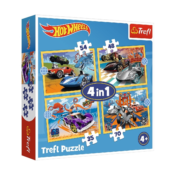 Trefl Puzzle 4in1 Hot Wheels (34627)