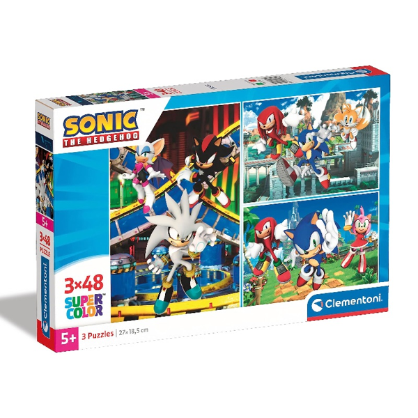 Clementoni Puzzle Supercolor 3x48τεμ Sonic (1200-25280)