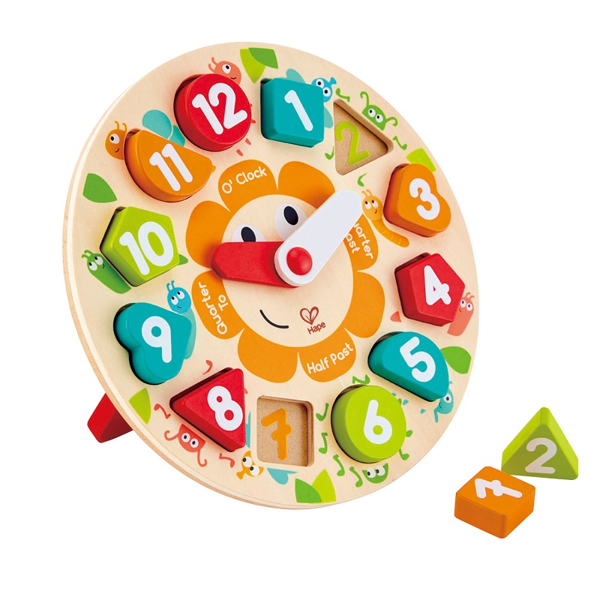 Hape Happy Puzzles Ξύλινο Παζλ Chunky Clock (E1622)