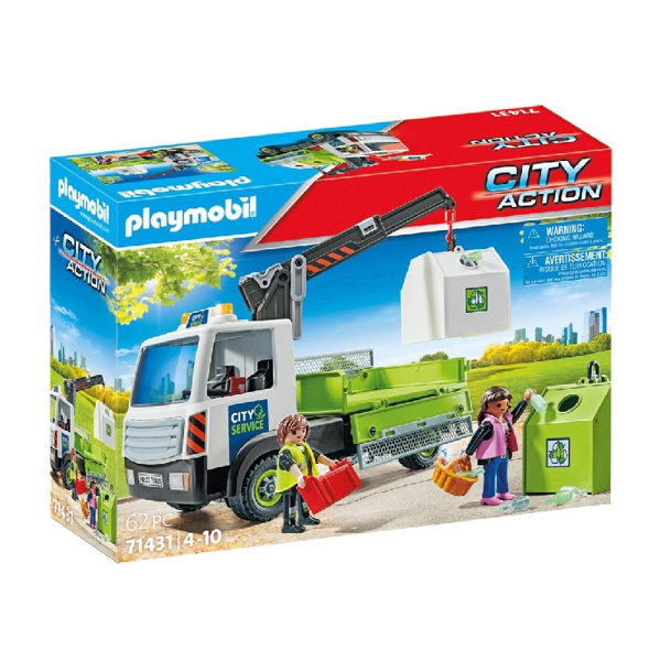 Playmobil City Action Όχημα Περισυλλογής Κάδων Ανακύκλωσης Γυαλιού (71431)