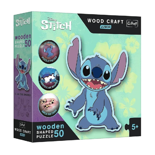 Trefl Wooden Shaped Puzzle 50τεμ Disney Stitch (20205)