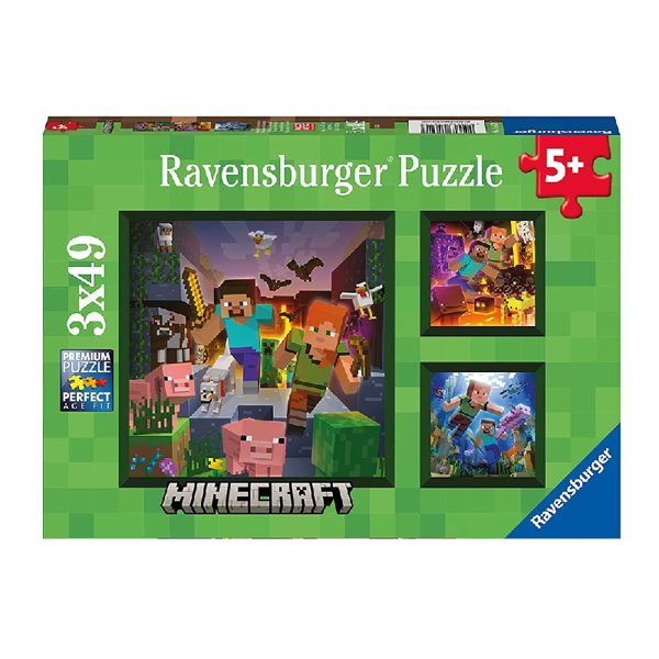 Ravensburger Puzzle 3x49τεμ Minecraft (05621)