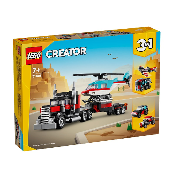 Lego Creator Flatbed With Helicopter (31146)