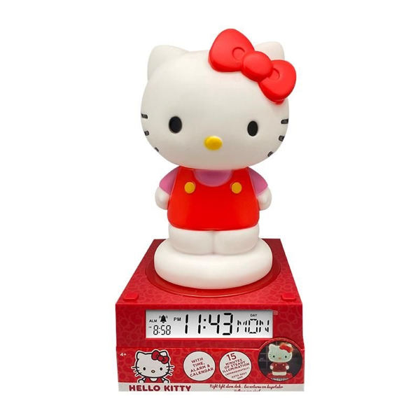Φωτιστικό Δωματίου LED & Ξυπνητήρι 3D Hello Kitty (HK50198)
