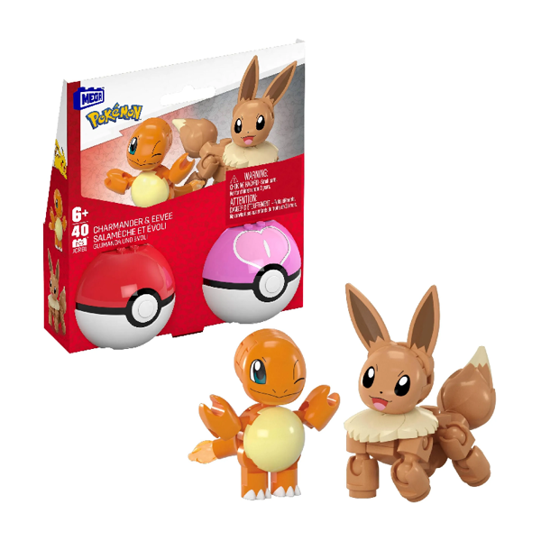 Pokemon Mega Construx Builder Pokeball Με Φιγούρα 2τεμ. 3 Σχέδια (HXP11)