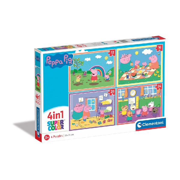 Clementoni Puzzle Supercolor 4in1 Peppa Pig (1200-21516)