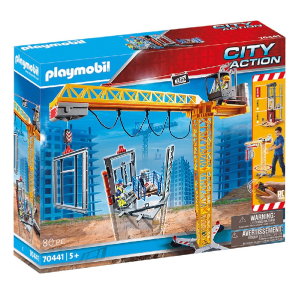 Playmobil City Action Ανυψωτικός Γερανός Με Τηλεχειριστήριο & Σκαλωσιές (70441)