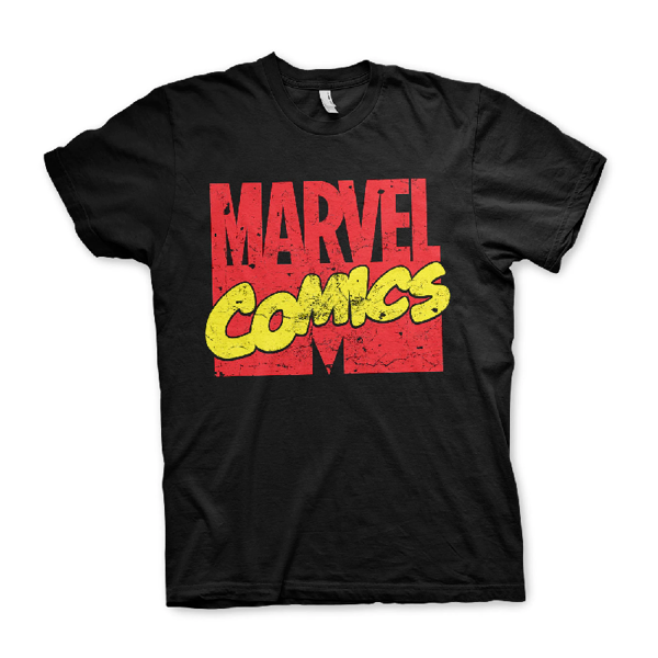 T-Shirt Marvel XXL (Vintage Comics Logo-Black)