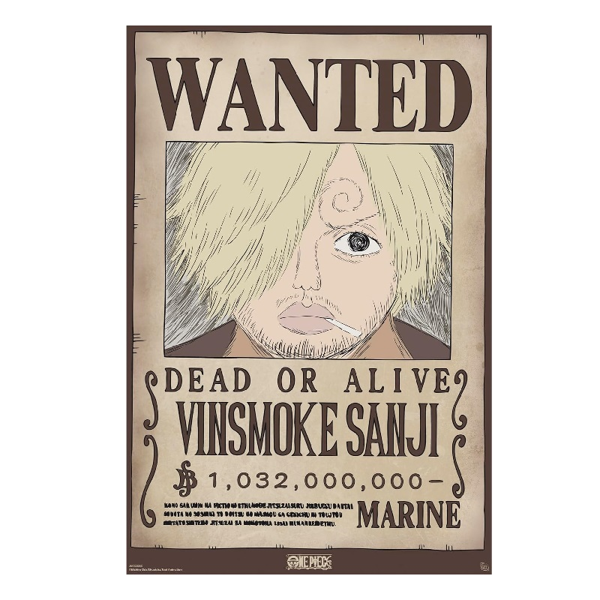One Piece Sanji Wanted Poster (91x61cm) (GBYDCO620)