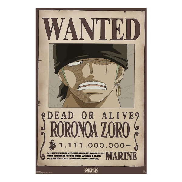 One Piece Zoro Wanted Poster (91x61cm) (GBYDCO619)