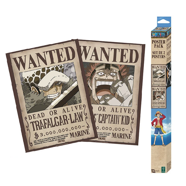One Piece Trafalgar D.Law & Kid Wanted Poster 2-Pack (52x38cm) (GBYDCO689)