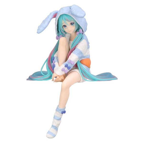 Hatsune Miku Blue Rabbit Ear Hood Pajama Noodle Stopper Statue 14cm (FRYU50162)